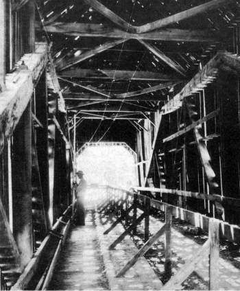 Covered bridge. Careful measurements were made of the Wawona covered bridge.