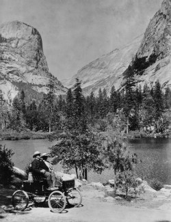 Mr. Oliver Lippincott and his Locomobile were the first cars to reach Yosemite