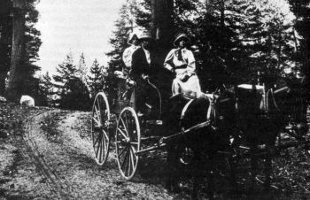 Travelling on the Old Tioga Road by wagon