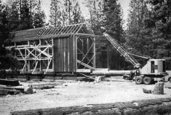 Covered bridge. The pioneer covered bridge started to take shape again.