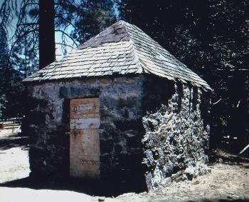 Early Pioneers. Yosemite's historic dynamite house. DH Hubbard collection