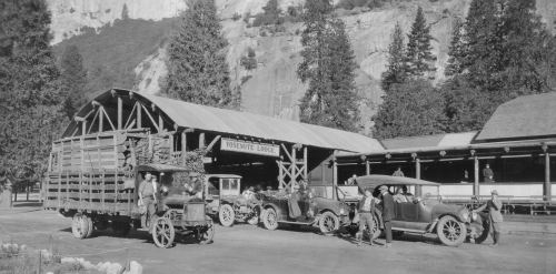 Yosemite park history. Yosemite's Old Lodge. DH Hubbard collection.