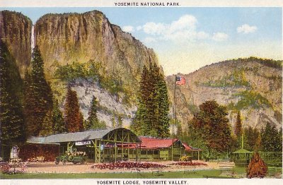 Yosemite Lodge vintage postcard. DH Hubbard collection.