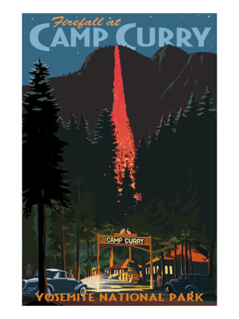 The Historic Yosemite Firefall From Camp Curry-AllPosters.com