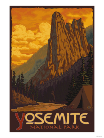 Vintage Yosemite Poster USACAN104 Art Print A4 A3 A2 A1 