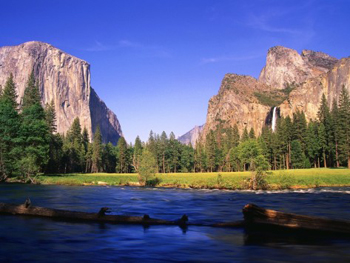 Yosemite valley in late afternoon sunlight from valley view. AllPosters.com