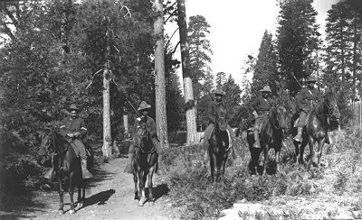 The US Armys 24th Infantry on mounted patrol in Yosemite