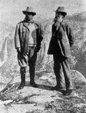 Theodore Roosevelt and John Muir on Glacier point 1903.