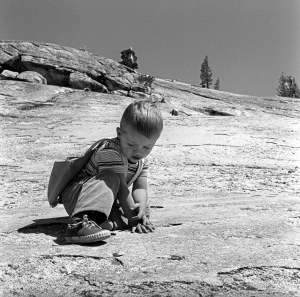 Tioga Road. Granite domes at Tuolumne Meadow. DH Hubbard collection.