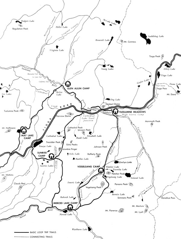 Yosemite High Sierra Camp Map