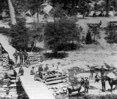 Cavalry Camp A.E. Wood in Wawona. DHH Collection 