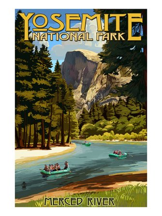 Rafting On Yosemites Merced River. AllPosters.com