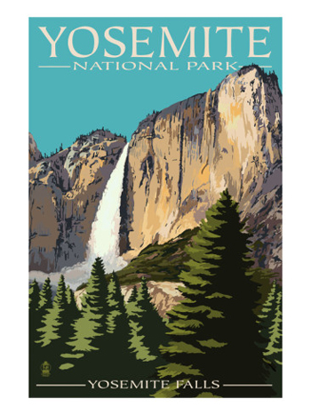 Yosemite Falls From The Ahwahnee Meadow-AllPosters.com
